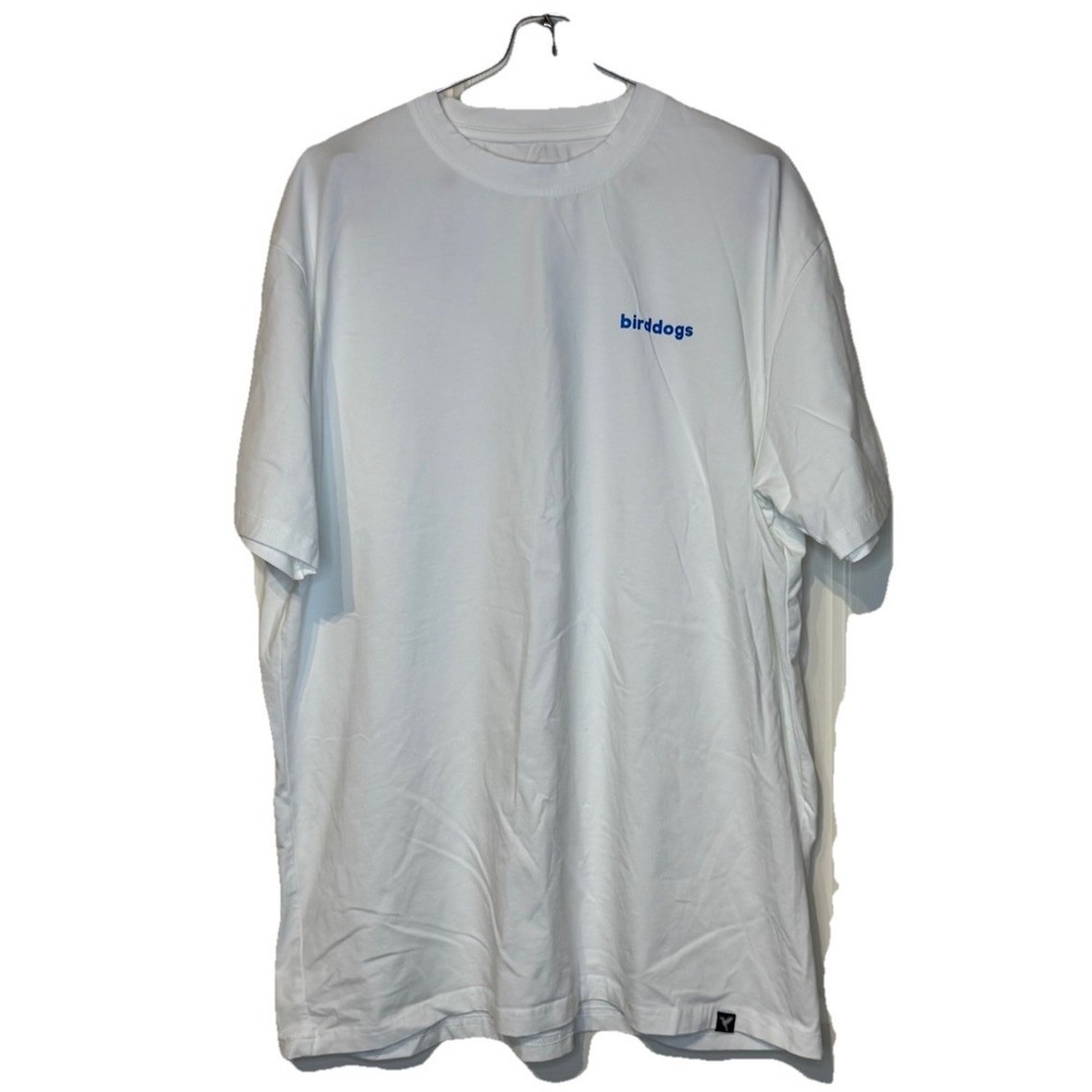 Birddogs Men's T Shirt‎ Logo Bird Graphic Print Short Sleeve Stretch White XL